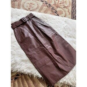 Cedars Leather Belted Skirt